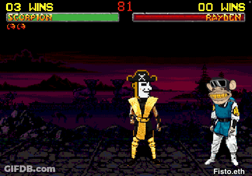 Scorpion And Rayden Fighting Video Game GIF