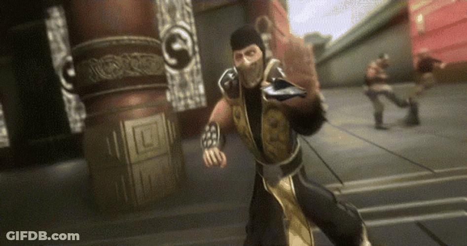 Scorpion Get Over Here Battle Fight GIF