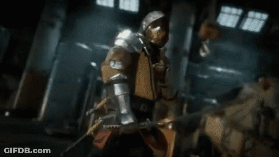 Scorpion Get Over Here Lighting Sword GIF