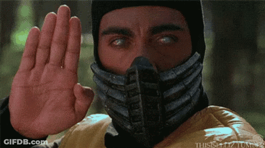 Scorpion Get Over Here Powerful Palm GIF