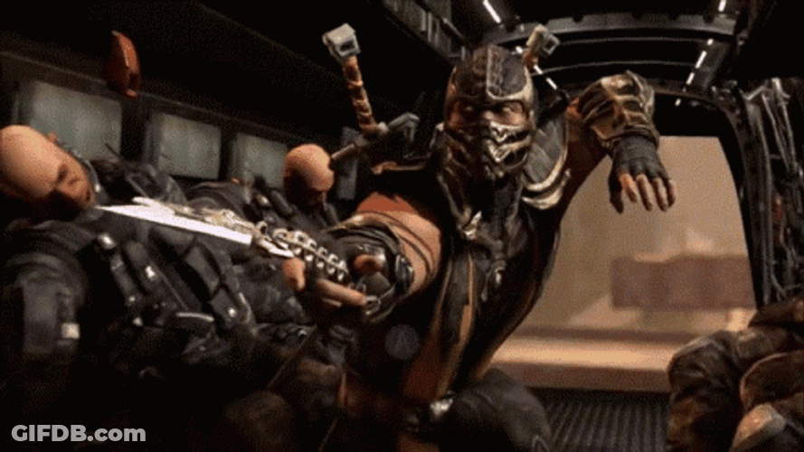Scorpion Get Over Here Sharp Blade GIF