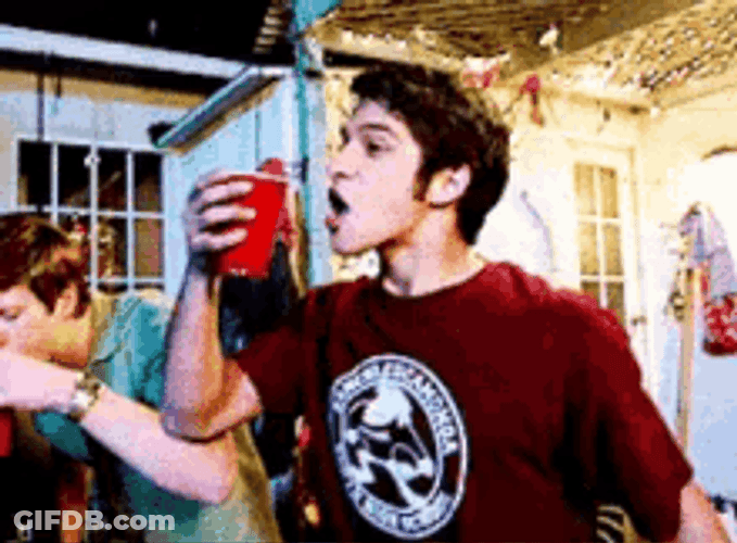 Scott McCall Teen Wolf Drinking And Spilling GIF