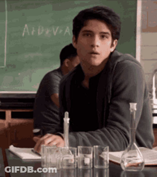 Scott McCall Teen Wolf Pointing In Classroom GIF