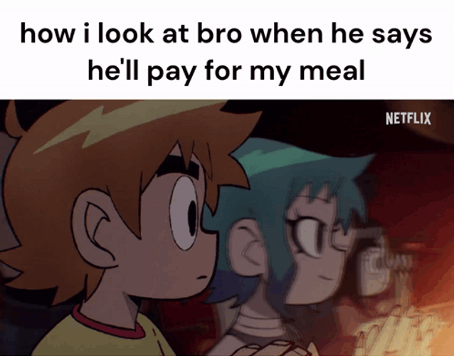 Scott Pilgrim Looking At Ramona Flowers GIF