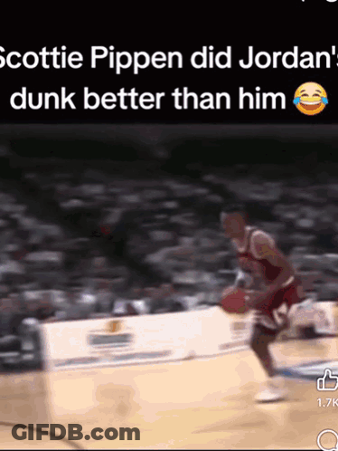 Scottie Pippen Did Jordan Dunk Better Than Him With A Laughing Face GIF
