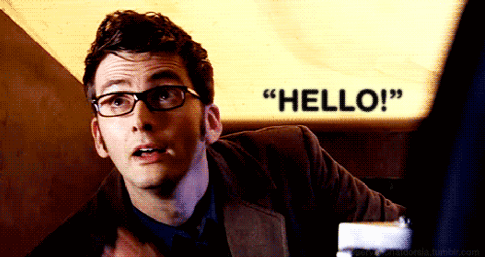Scottish Actor David Tennant Greets Hello Meme GIF