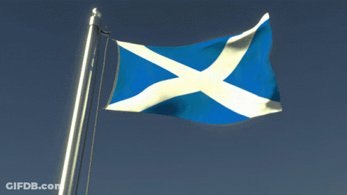 Scottish Flag Flying In The Wind GIF