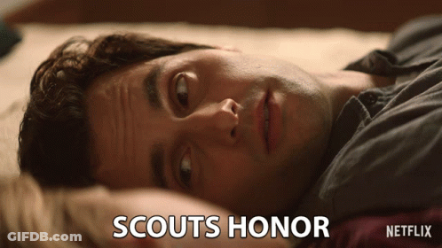 Scouts Honor Man Laying On Bed GIF