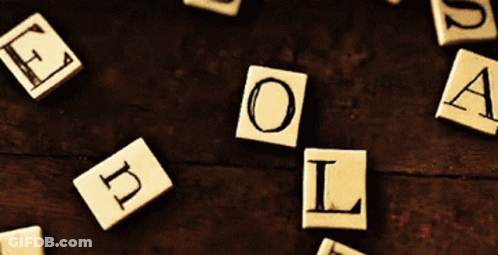 Scrabble Tiles With Letters E O L A GIF
