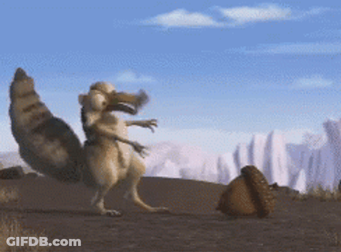 Scrat Giving Acorn Smooth Rub GIF
