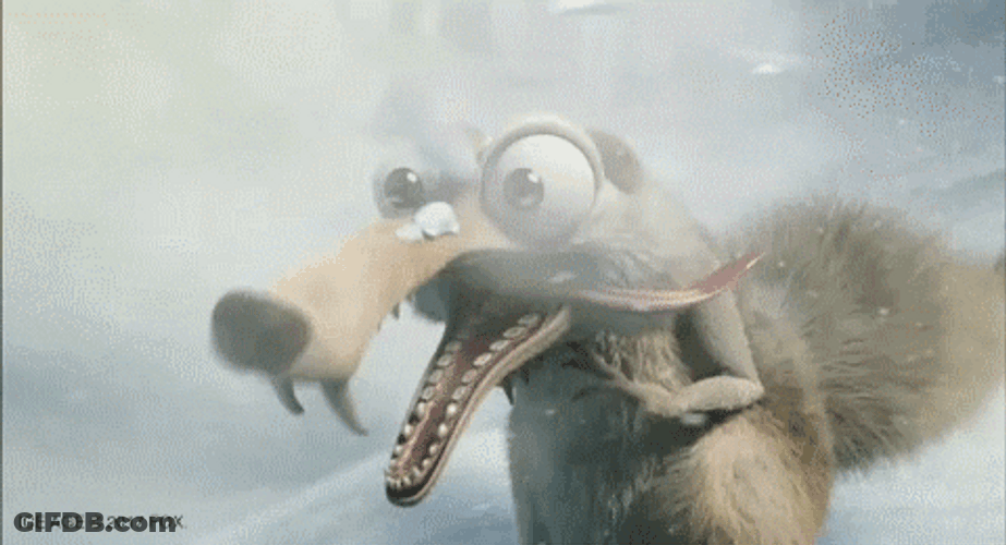 Scrat Shocked In Snow Storm Ice Age GIF