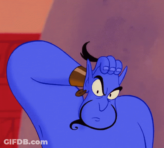 Scratching Head Aladdin Genie GIF
