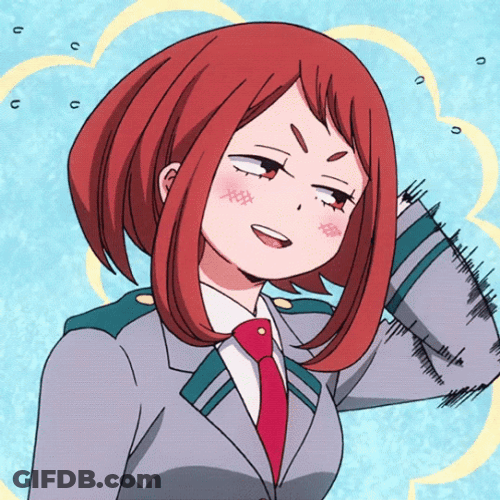Scratching My Head Ochaco Uraraka GIF