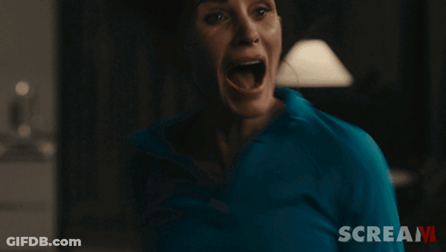 Scream 6 Courteney Cox Shouting GIF