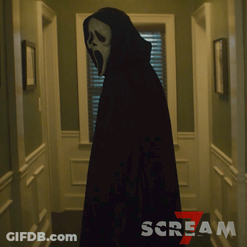 Scream 7 Poster With Person In Cape GIF