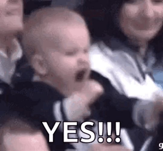 Screaming Baby Yes Fist Pump Meme GIF