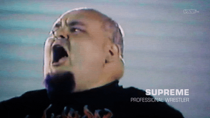 Screaming Black Supreme Wrestler GIF