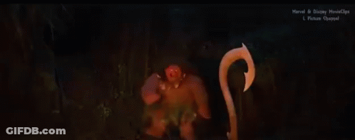 Screaming Cartoon Character With Hook On Tail GIF