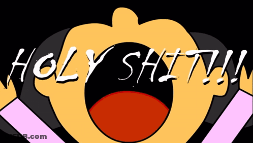 Screaming Cartoon Saying Holy Shit GIF
