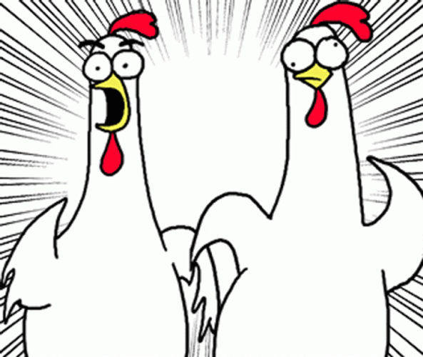 Screaming Chicken Run Animation GIF