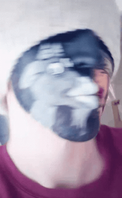 Screaming Goat Face Paint Optical Illusion GIF