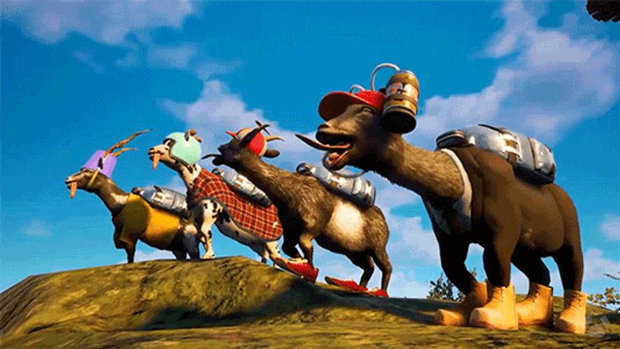 Screaming Goat Hollering In Mountaintop Animation GIF