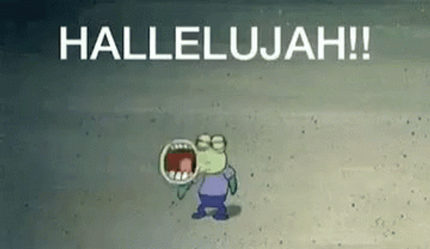 Screaming Hallelujah From SpongeBob GIF