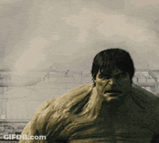 Screaming Hulk Ready To Fight GIF