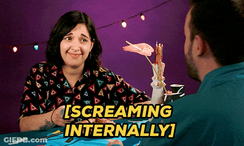 Screaming Internally On Date GIF