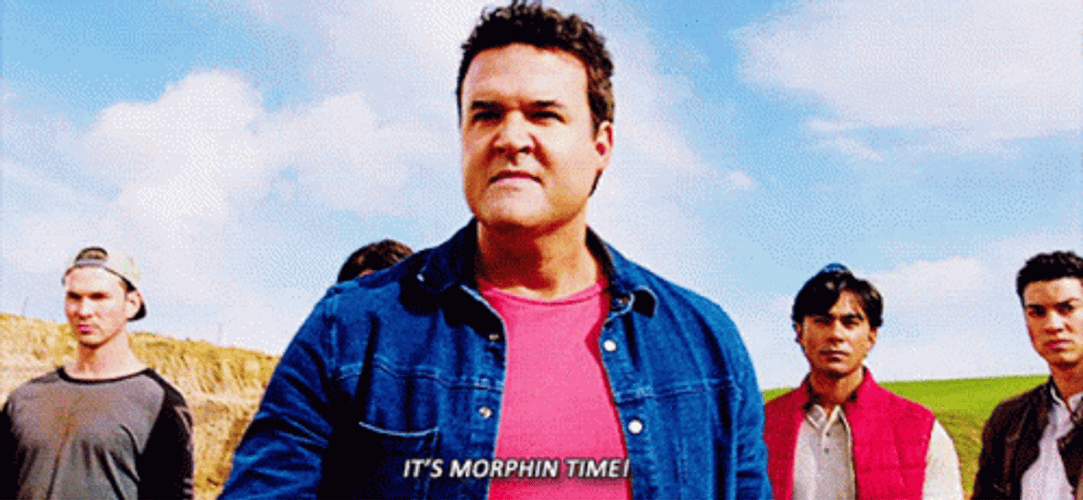 Screaming Its Morphin Time Red Power Rangers GIF