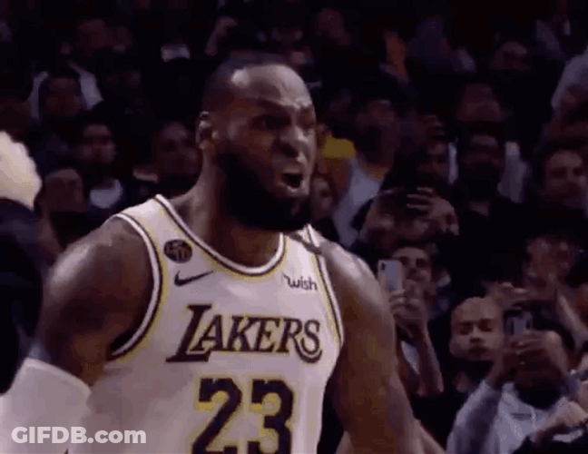 Screaming Loudly Lebron Missing Dunk GIF