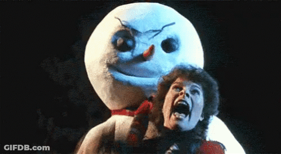 Screaming Man On  Horror Frosty The Snowman GIF