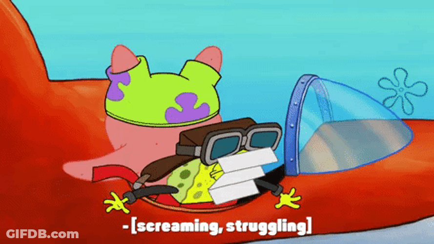 Screaming Patrick Struggle Bus GIF