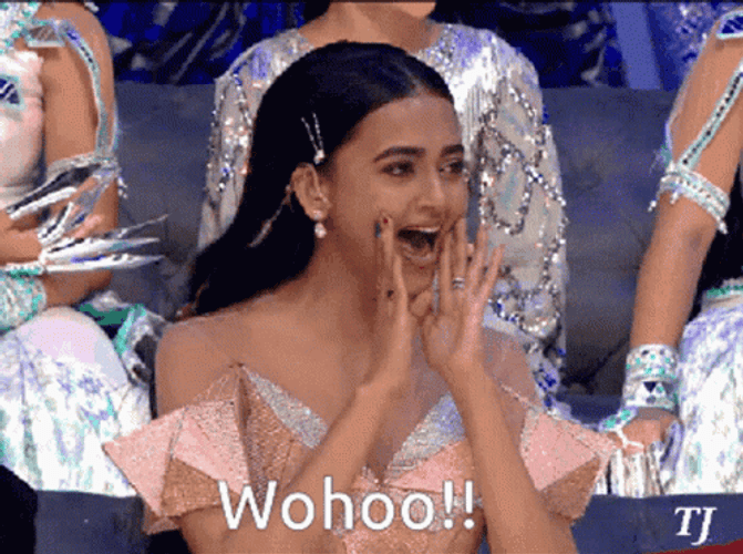 Screaming Wohoo Tejasswi Prakash Yippee Meme GIF
