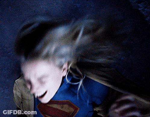Screaming Woman In Superman Costume GIF