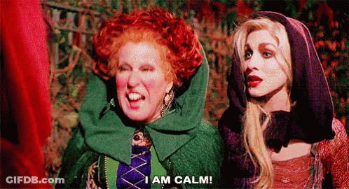 Screaming Woman Saying I Am Calm GIF