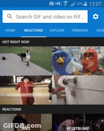 Screenshot Of GIF And Video Search On Rif GIF