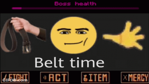 Screenshot Of Video Game Saying Belt Time GIF
