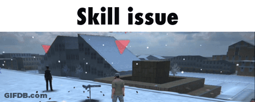 Screenshot Of Video Game Saying Skill Issue GIF