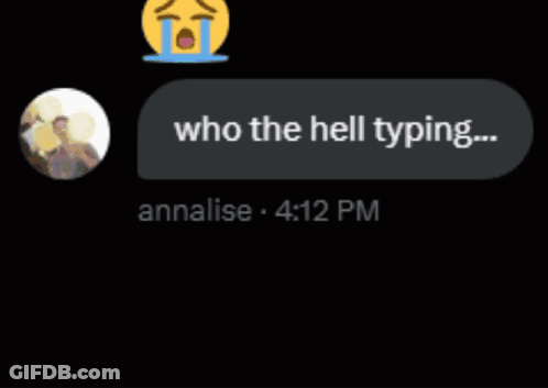 Screenshot Saying Who The Hell Typing GIF