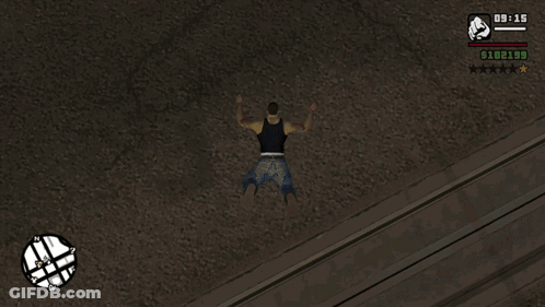 Screenshot Video Game Man Standing On Railroad Track Wasted GIF