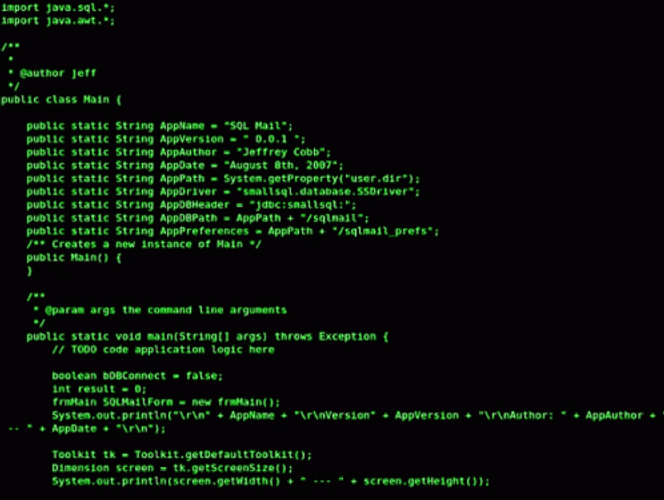 Scrolling Up Green System Coding GIF