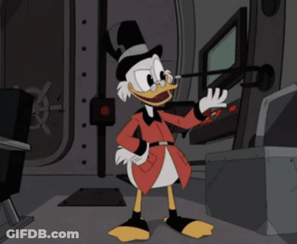 Scrooge Hand Tricks GIF