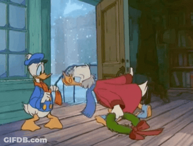 Scrooge Kicking GIF