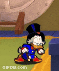 Scrooge McDuck In Top Hat And Glasses GIF