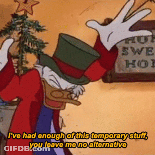 Scrooge Scaring Mickey GIF