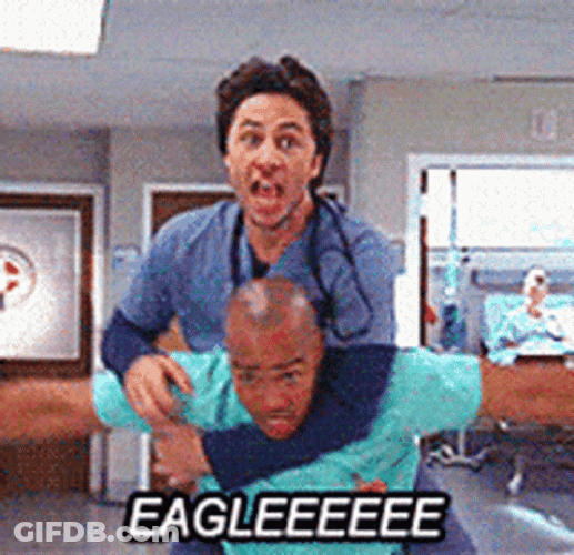 Scrubs Zach Braff Eagle GIF