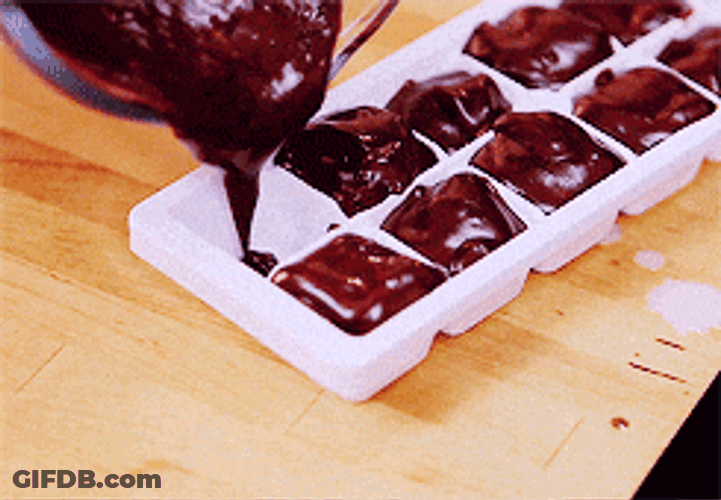 Scrumptious Chocolate Poured On Tray GIF