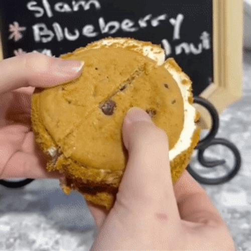 Scrumptious Cookie Sandwich Cut In Half GIF