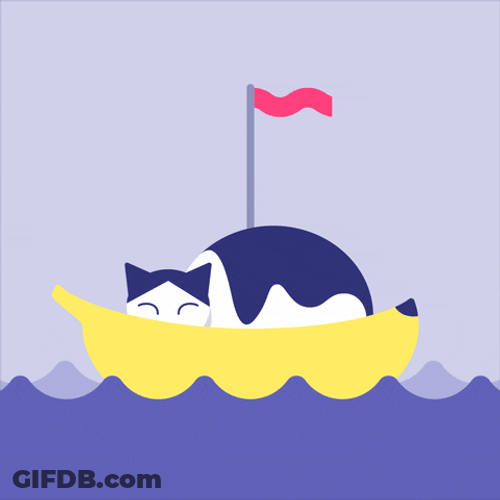 Sea Floating Banana Cat Meme GIF